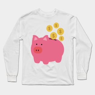 Piggy bank money savings concept. Long Sleeve T-Shirt